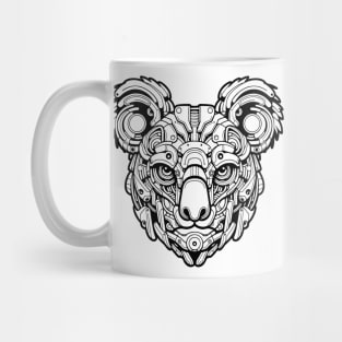 Biomechanical Koala: An Advanced Futuristic Graphic Artwork with Abstract Line Patterns Mug